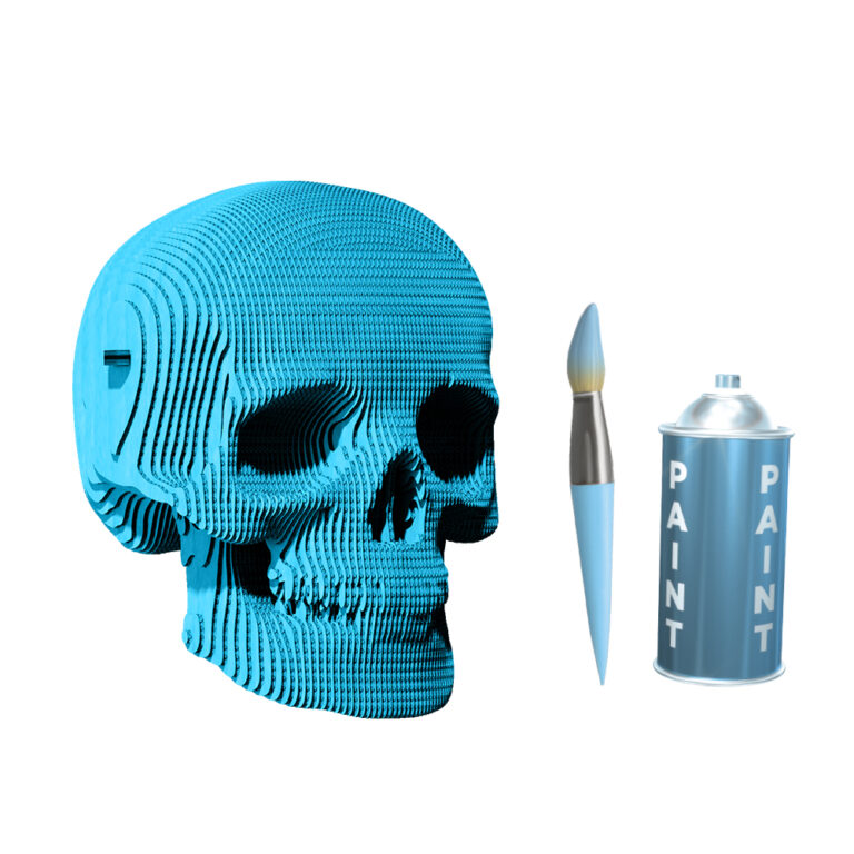 3D Skull Cardboard Structure Puzzle