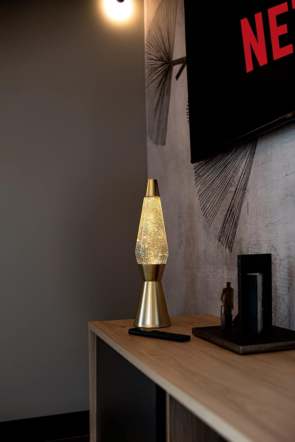 Matte Gold & Glitter Bullet Lava Lamp
