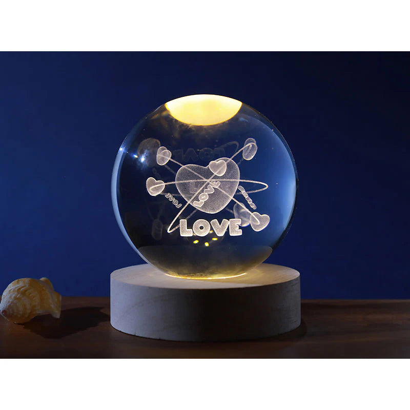 Follow Your Heart Crystal Ball Night Lamp