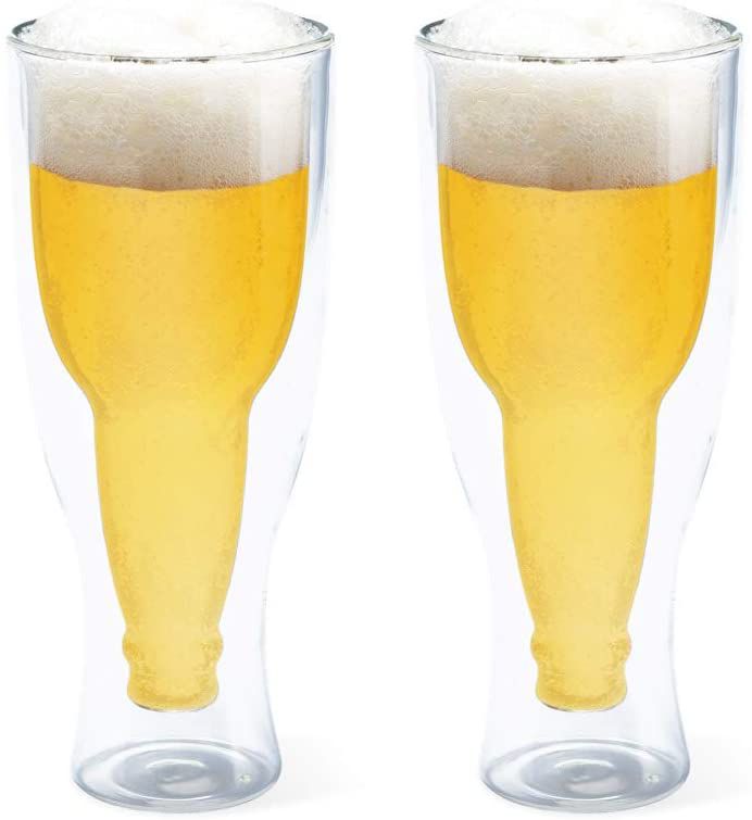 Gravity Beer Bottle Glasses - 400ml (Set of 2)