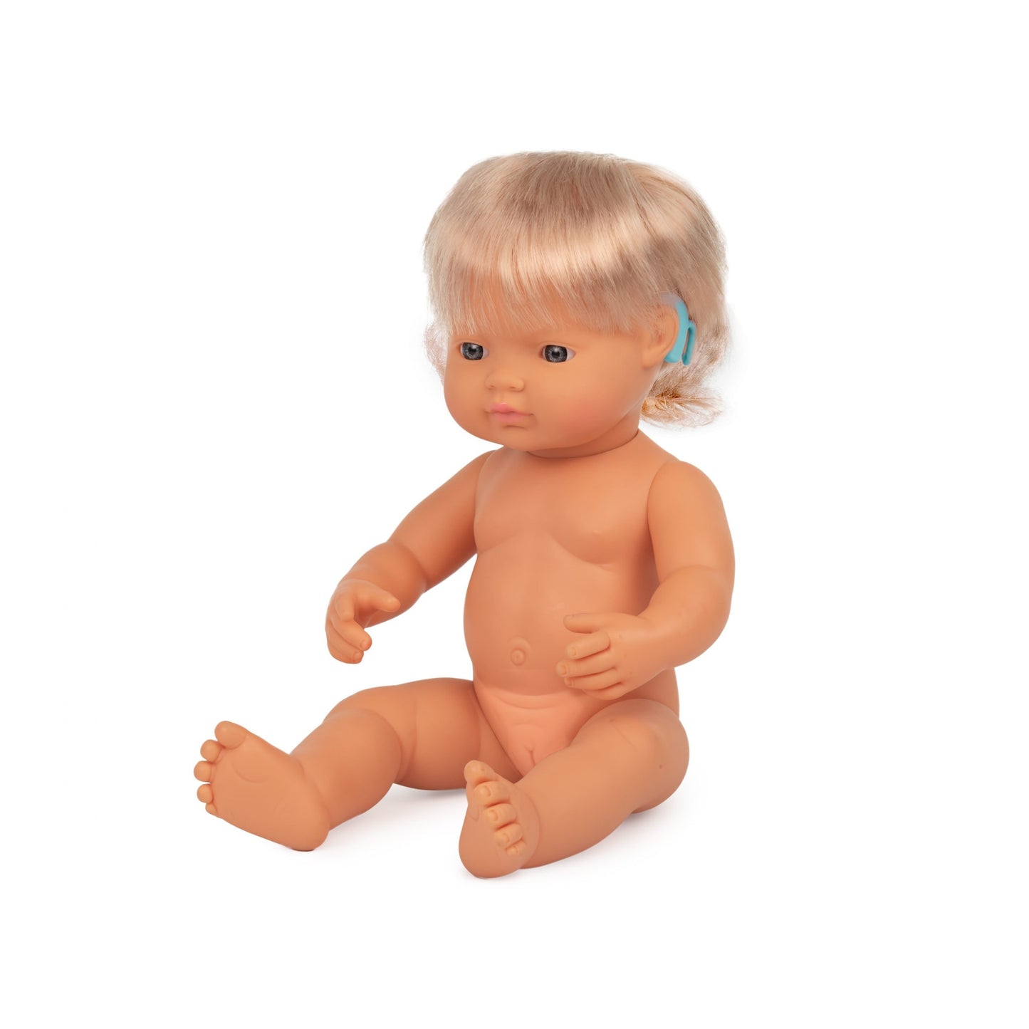 Caucasian Blonde Girl Doll with Hearing Aid (38cm)