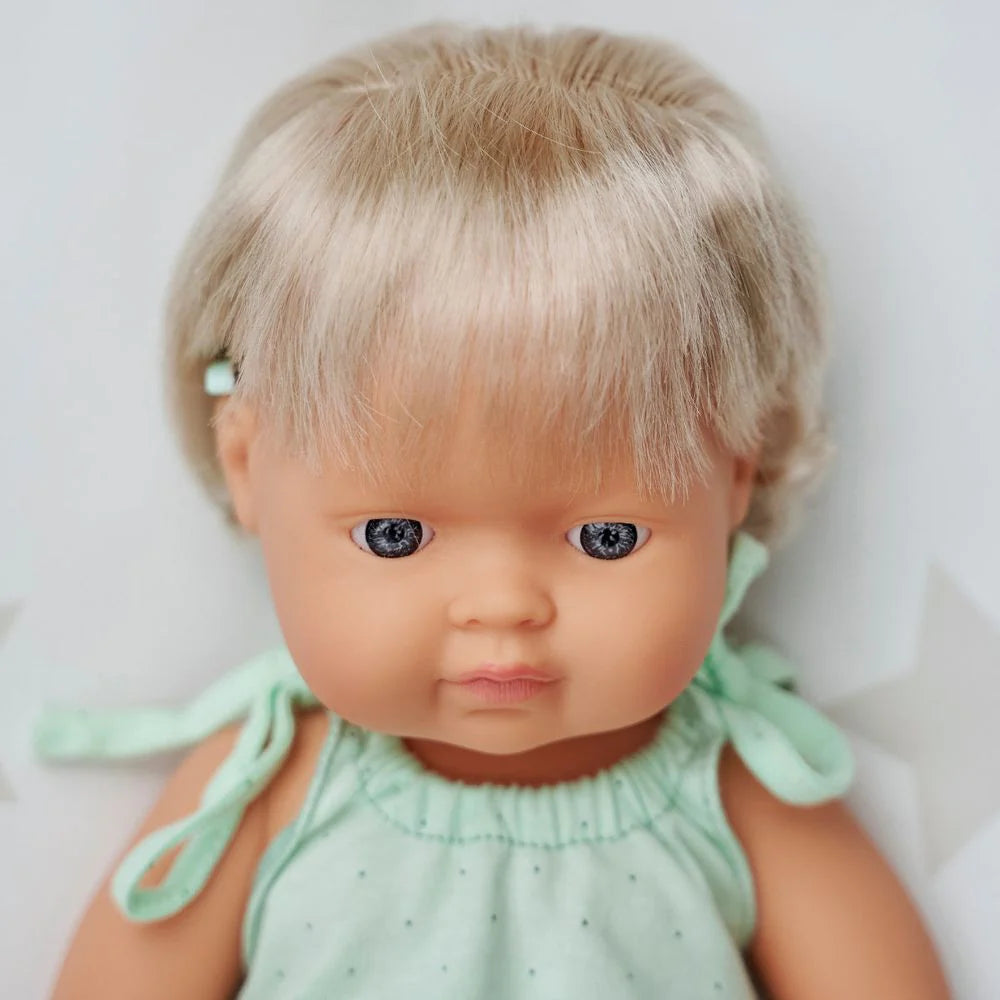 Caucasian Blonde Girl Doll with Hearing Aid (38cm)
