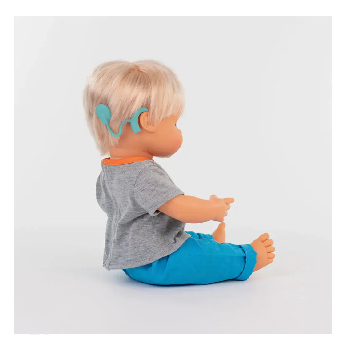 Caucasian Blonde Girl Doll with Hearing Aid (38cm)