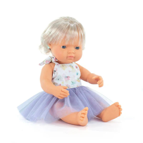 Caucasian Blonde Girl Doll with Hearing Aid (38cm)