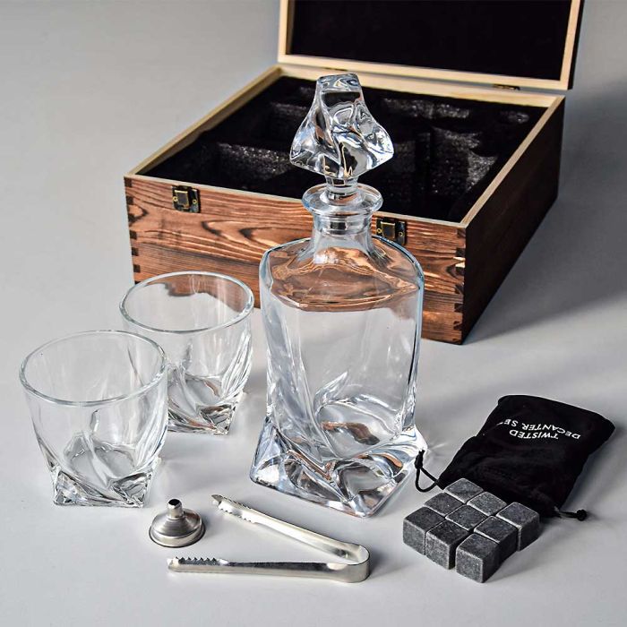 Twisted Liquor Decanter Set