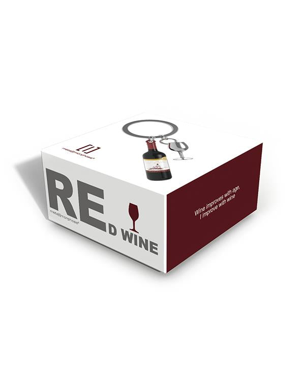 Stainless Steel Keyring - French Wine Bottle