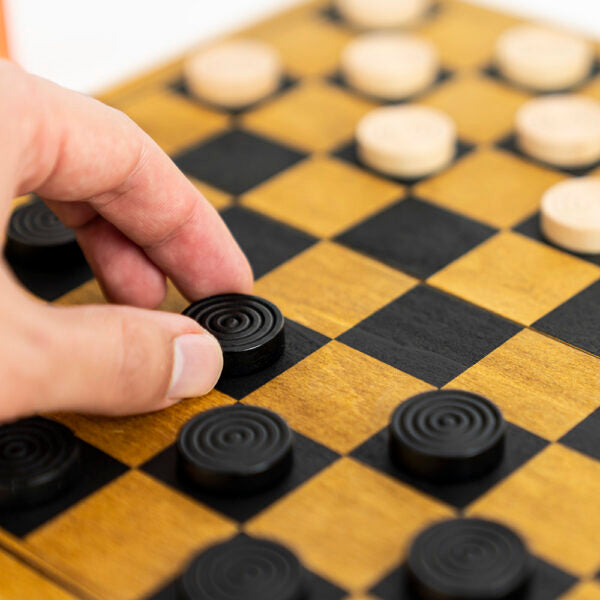 Wooden Draughts Game Set