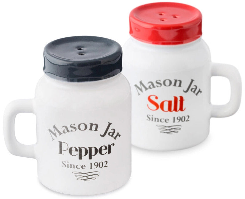 Ceramic Salt & Pepper Mason Jar Set