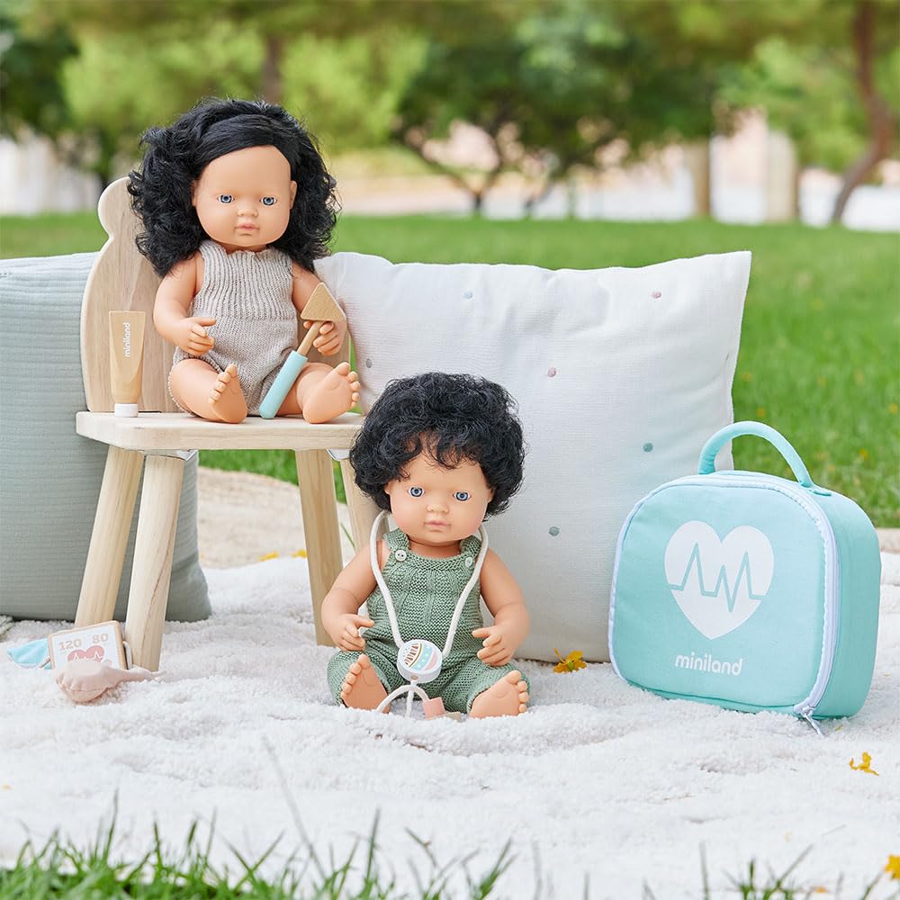 Caucasian Black Curly Hair Girl Doll (38cm)