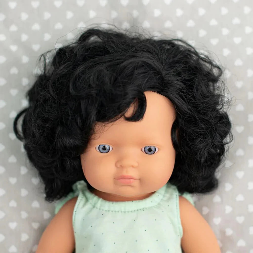 Caucasian Black Curly Hair Girl Doll (38cm)