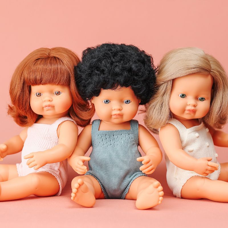 Caucasian Black Curly Hair Boy Doll (38cm)