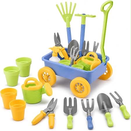 Kids’ Garden Tool & Wagon Set
