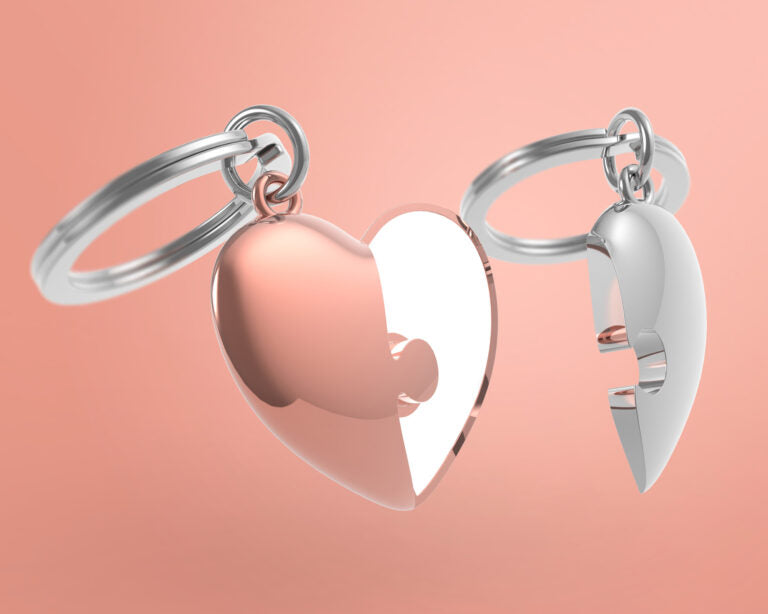 Stainless Steel Keyring - Heart Puzzle
