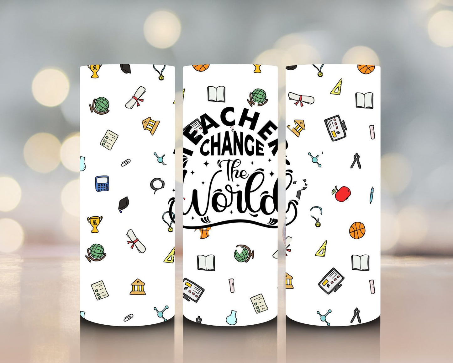 Personalised Stainless Steel Teacher-Themed Drinking Tumbler