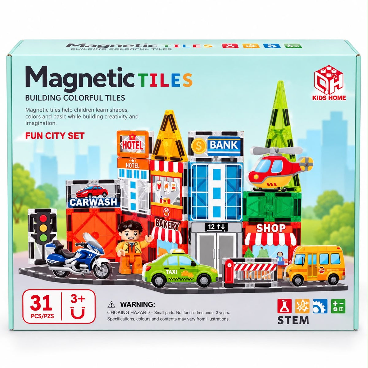 Magnetic Tiles Fun City Set
