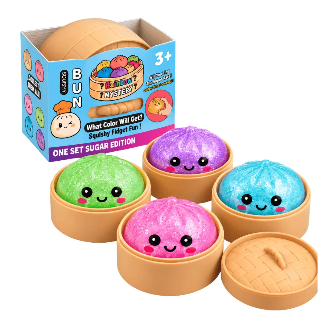 Rainbow Mystery Bun Squishy Blind Box – Sugar Edition Sensory Fidget Toy (Large)