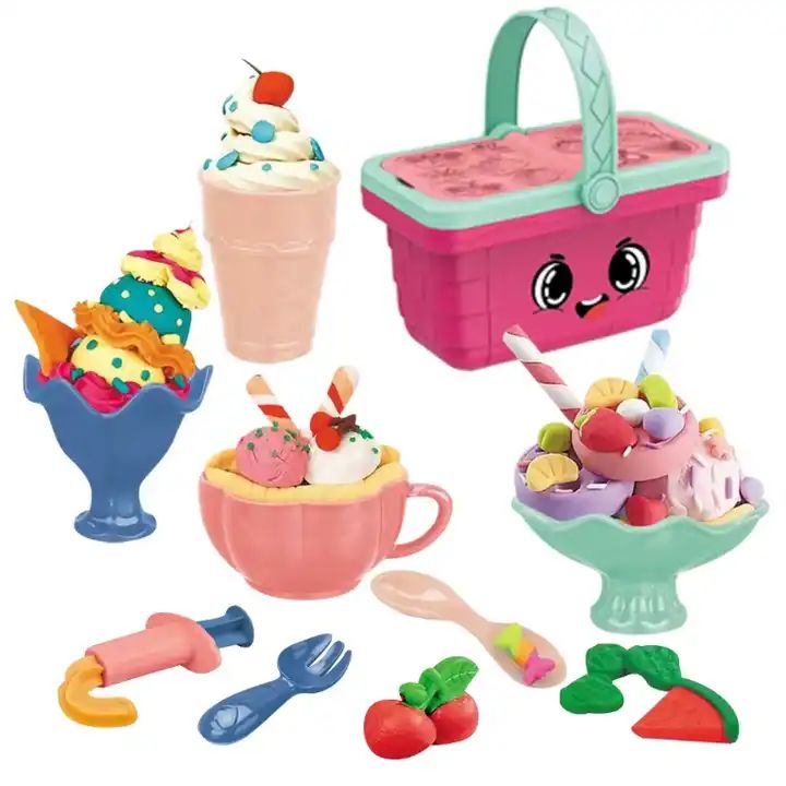 Magic Dough Ice Cream Basket Play Dough Set