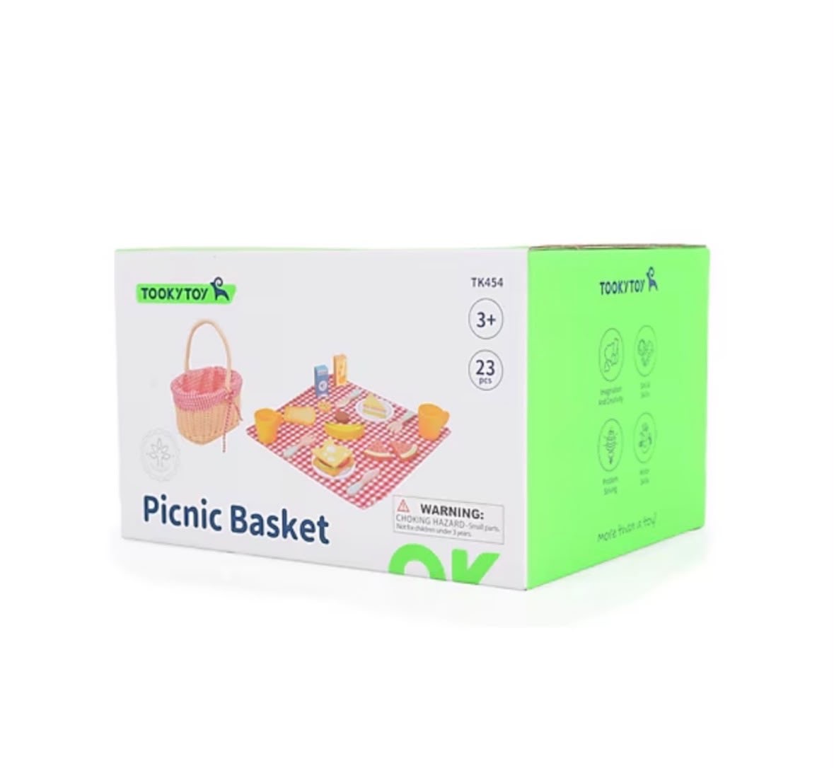 Wooden Picnic Basket Play Set (23 Pieces)