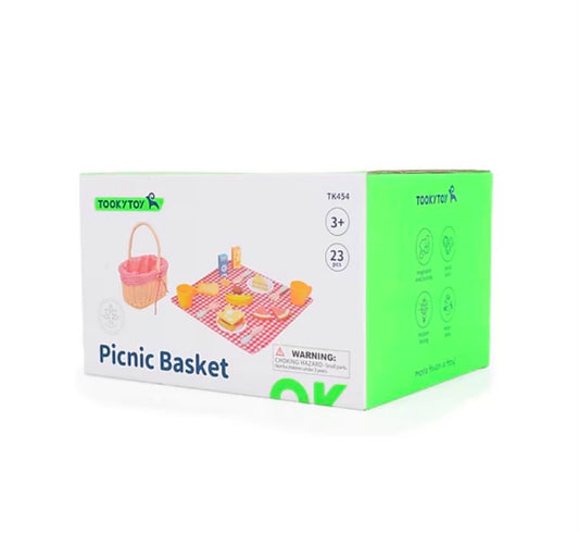 Wooden Picnic Basket Play Set (23 Pieces)