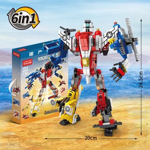 6-in-1 Transforming Aircraft Robot Building Set