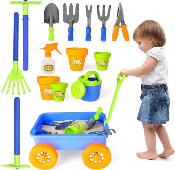 Kids’ Garden Tool & Wagon Set