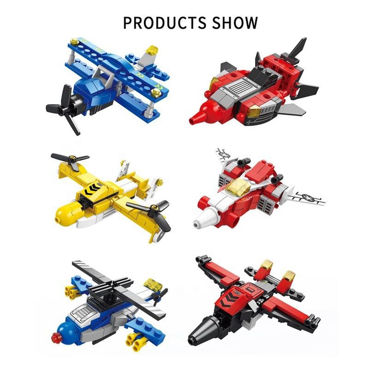 6-in-1 Transforming Aircraft Robot Building Set