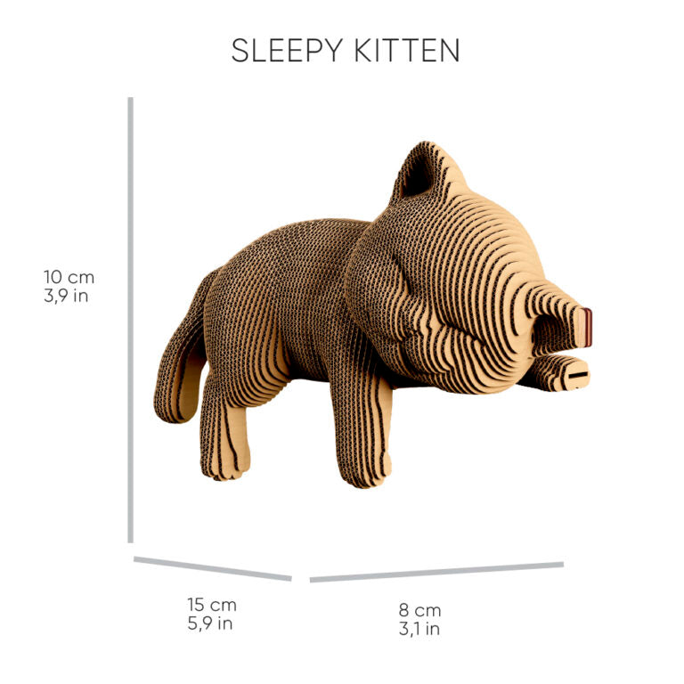 3D Kittens Trio Cardboard Sculpture Puzzle