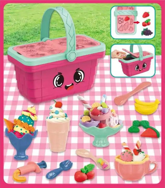 Magic Dough Ice Cream Basket Play Dough Set