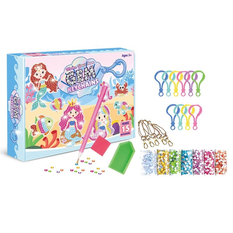 DIY Sparkling Gem Keychain Making Kit