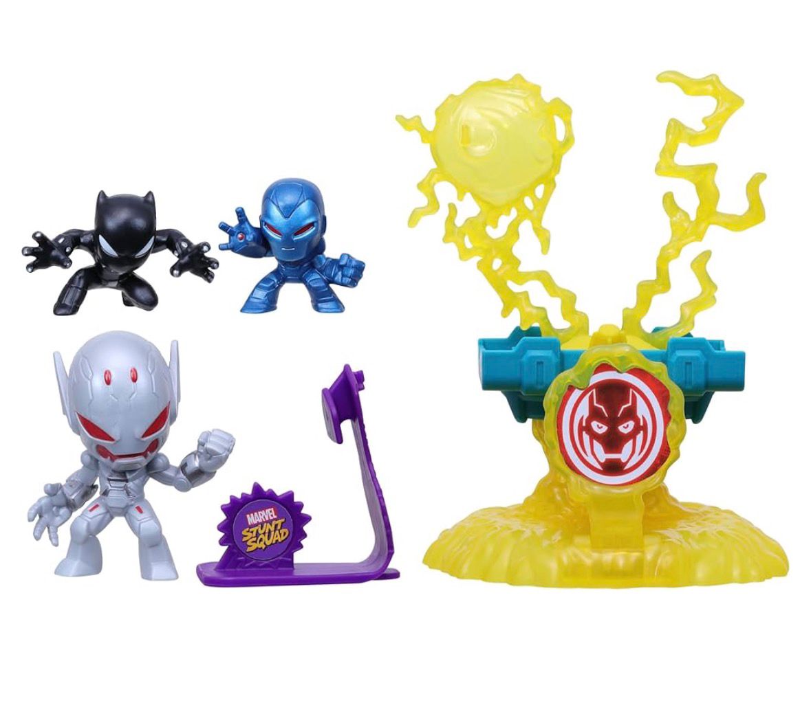 Marvel Stunt Squad - Black Panther & Ironman vs Ultron Playset