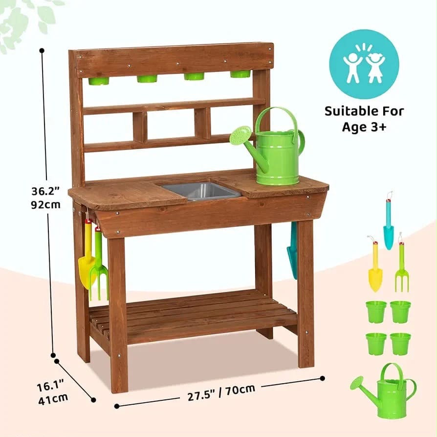 Wooden Mud Kitchen & Garden Station