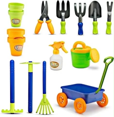 Kids’ Garden Tool & Wagon Set