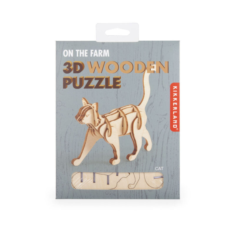 3D Wooden Puzzle - Cat