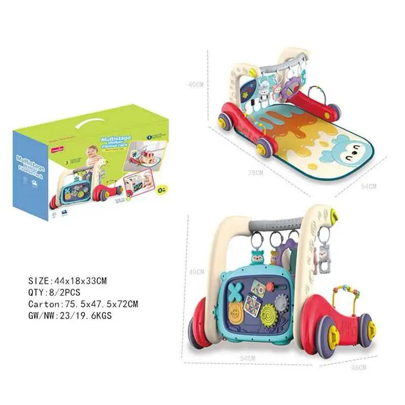 3in1 Multifunctional Baby Walker, Playmat & Play Centre