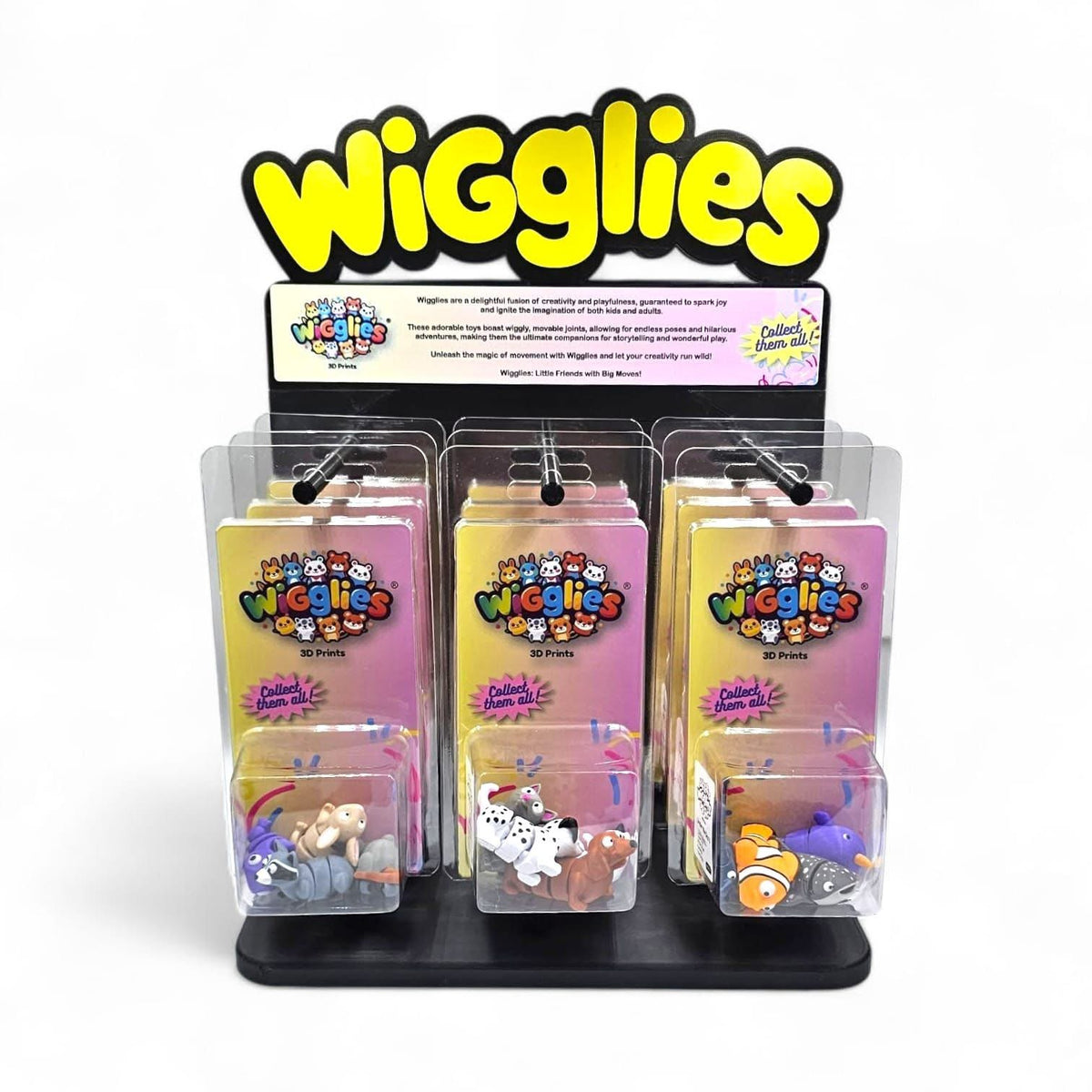 Wigglies Classic 3D Printed Animals (Assorted - Pack of 4)