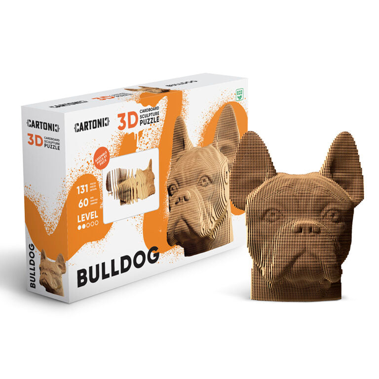3D Bulldog Cardboard Structure Puzzle