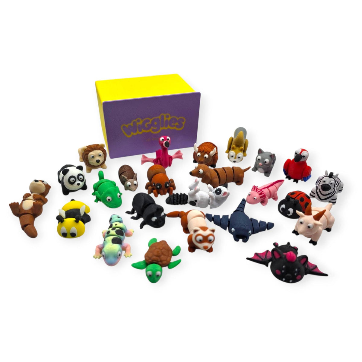 Wigglies Classic 3D Printed Animals (Assorted - Pack of 4)