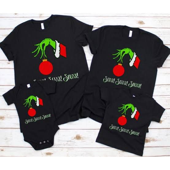 Personalised Christmas-Themed Family T-Shirt Set