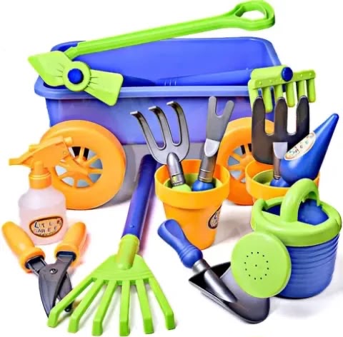 Kids’ Garden Tool & Wagon Set
