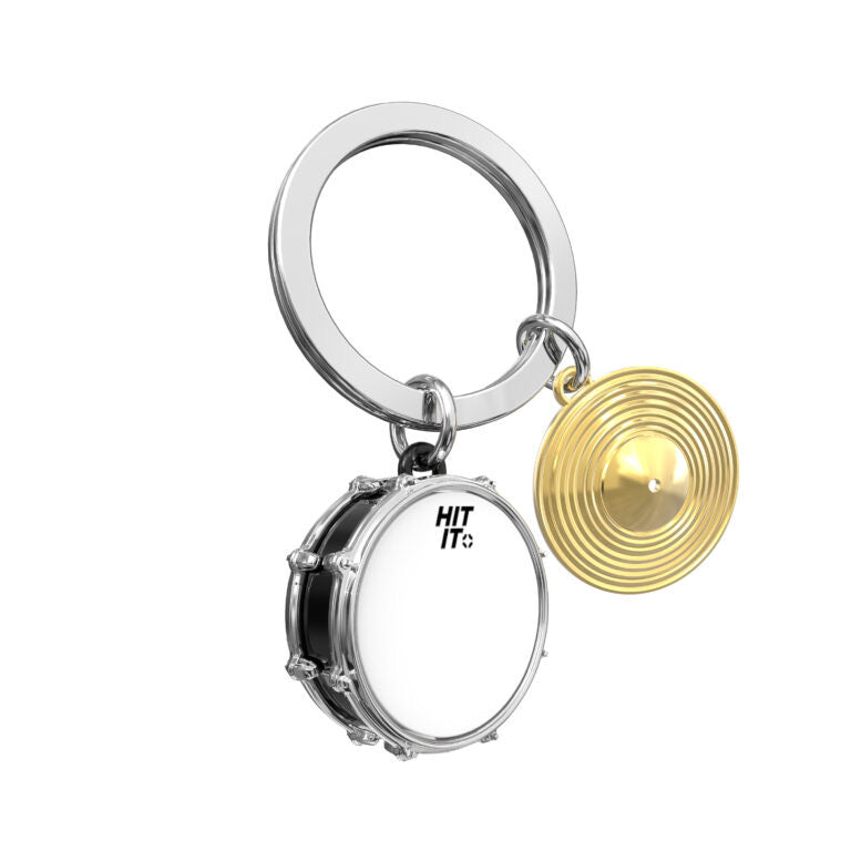 Stainless Steel Keyring - Drums