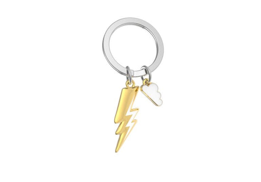 Stainless Steel Keyring - Lightning Bolt