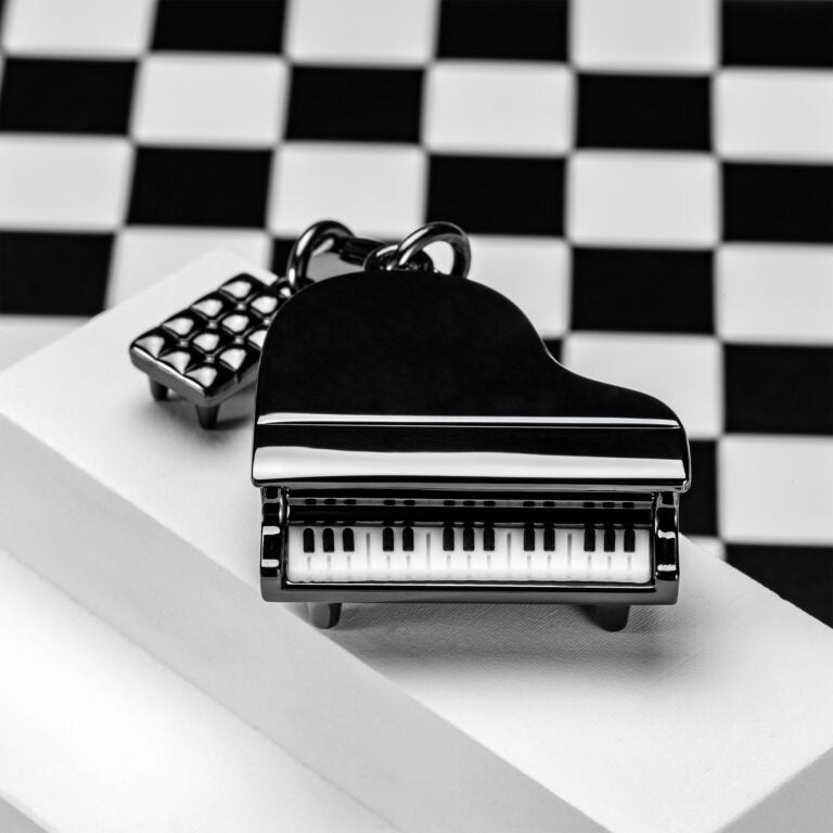 Stainless Steel Keyring - Piano