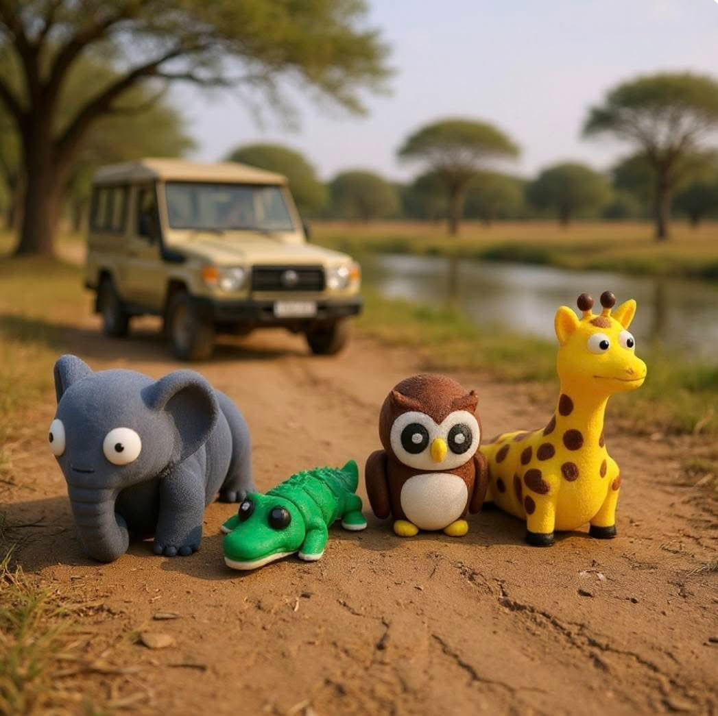 Wigglies Classic 3D Printed Animals (Assorted - Pack of 4)