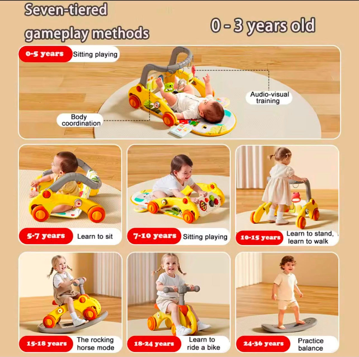 7-in-1 Baby Activity Walker & Ride-On