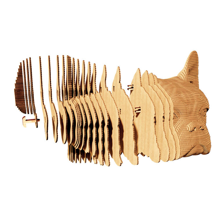 3D Bulldog Cardboard Structure Puzzle
