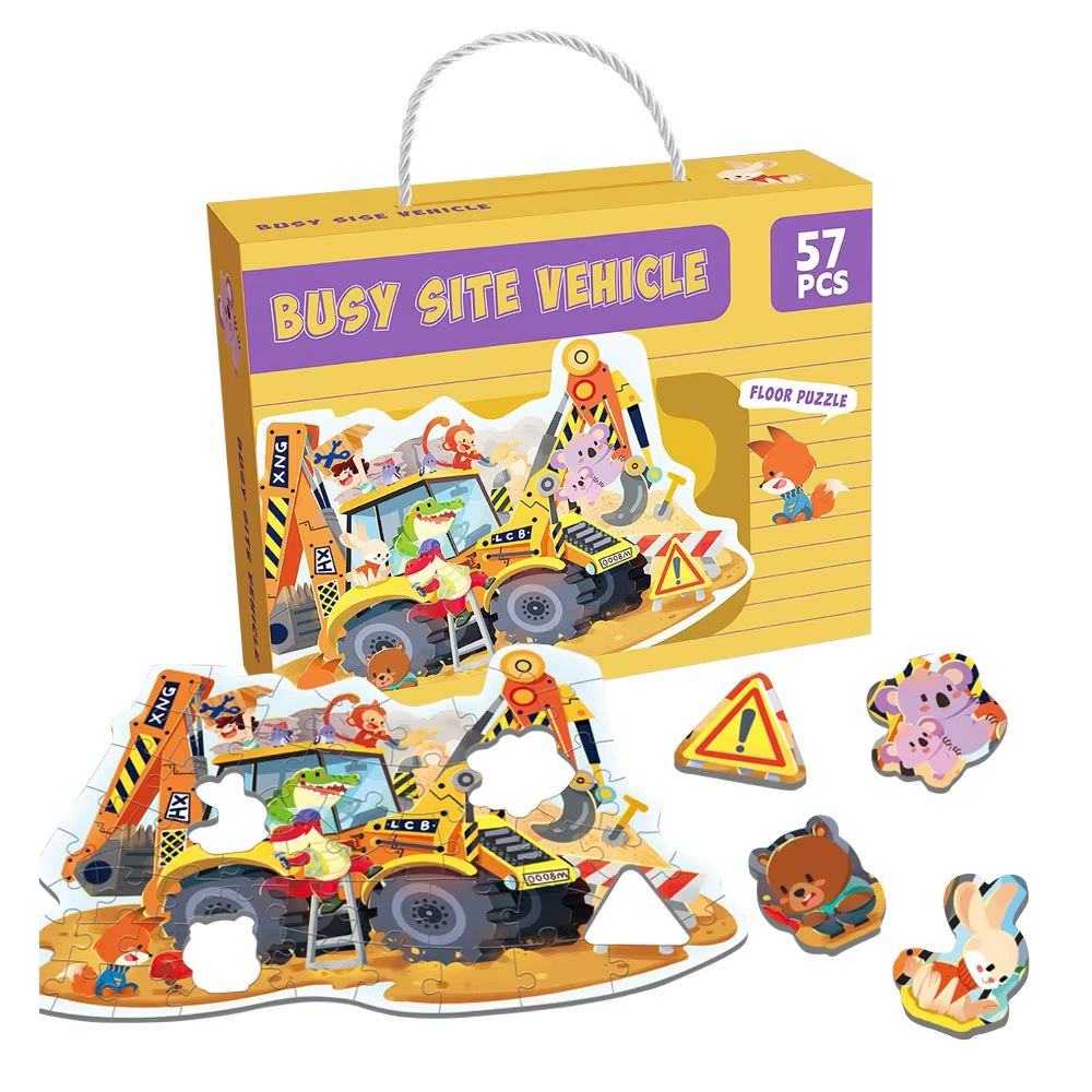 Busy Site Vehicle Floor Puzzle (57 Piece)