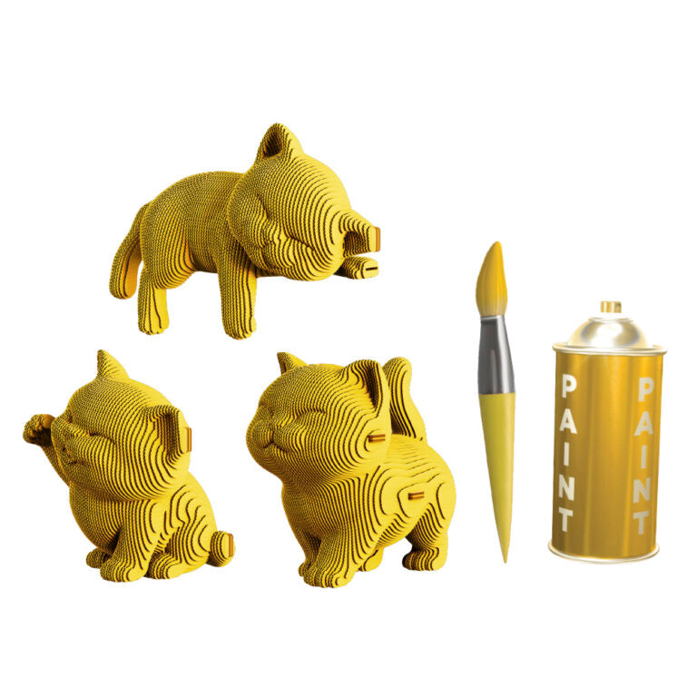 3D Kittens Trio Cardboard Sculpture Puzzle