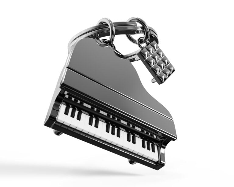 Stainless Steel Keyring - Piano