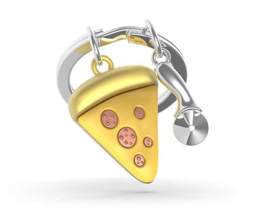 Stainless Steel Keyring - Pizza