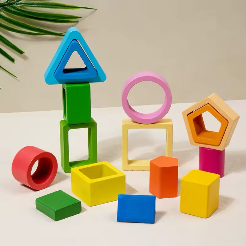 Wooden Shape Sorter & Stacking Board